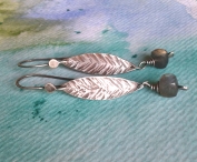 Silver and labradorite earrings